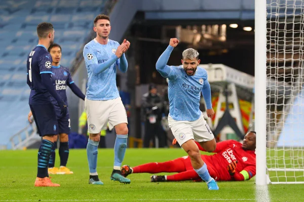 Agüero marca e Manchester City vence Olympique de Marselha na Champions