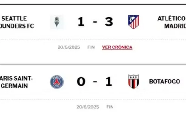 Imagem colorida do site espanhol ao errar o escudo do Botafogo