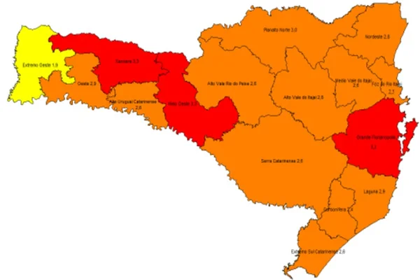 Novo mapa de risco em SC mostra agravamento da pandemia