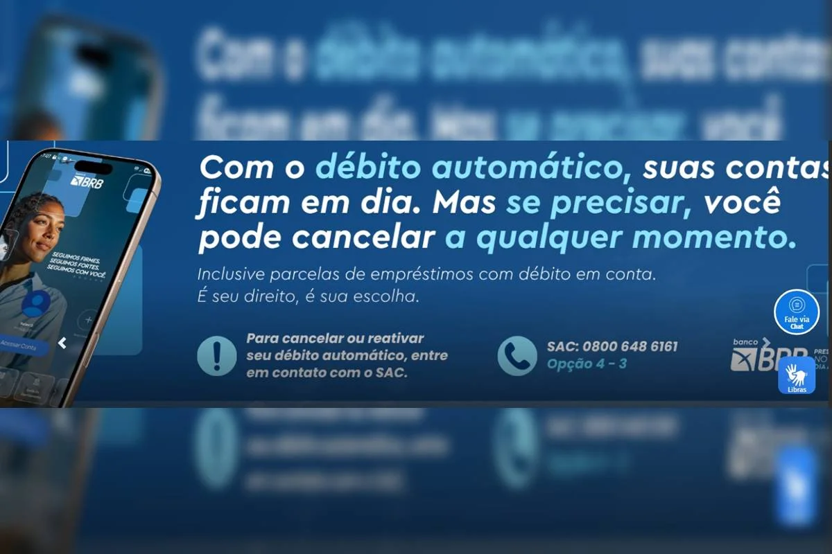 Após recomendação, BRB divulga que clientes podem suspender débito automático - imagem 1 Após recomendação, BRB divulga que clientes podem suspender débito automático - imagem 1