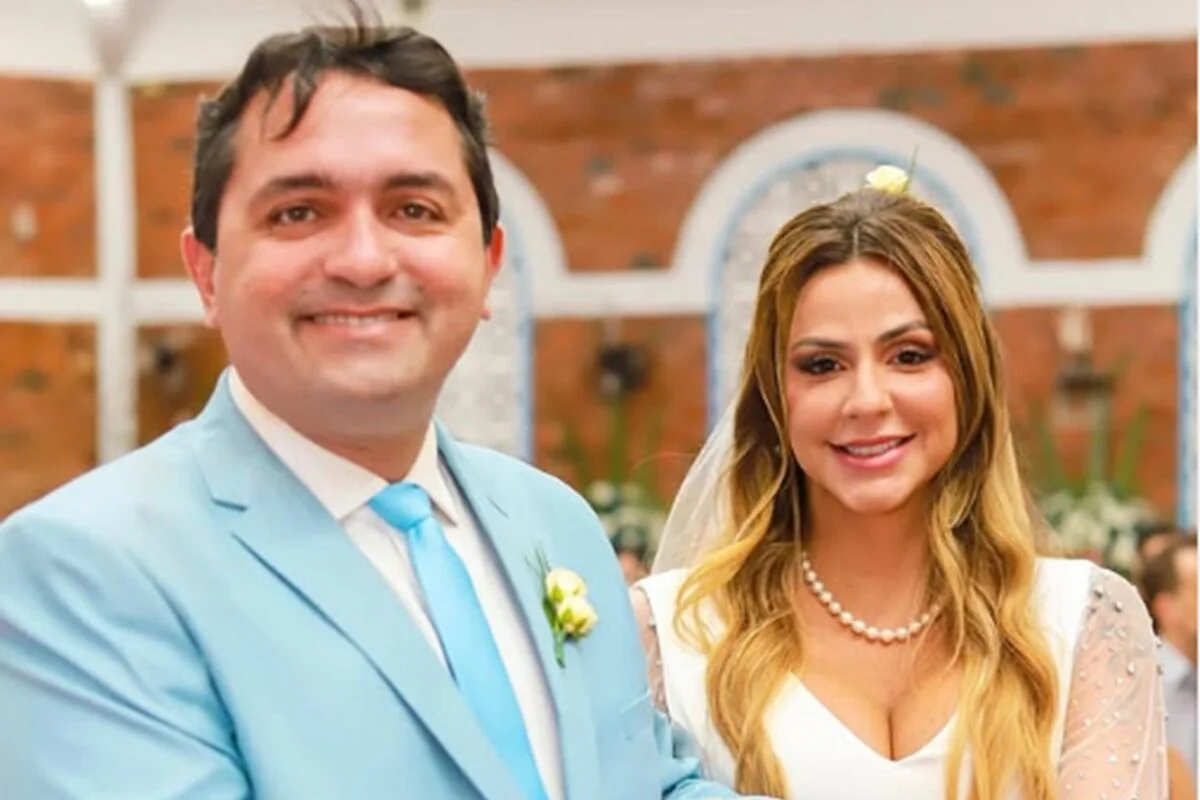 Júnior Lourenço e a esposa, Carolina Trovão