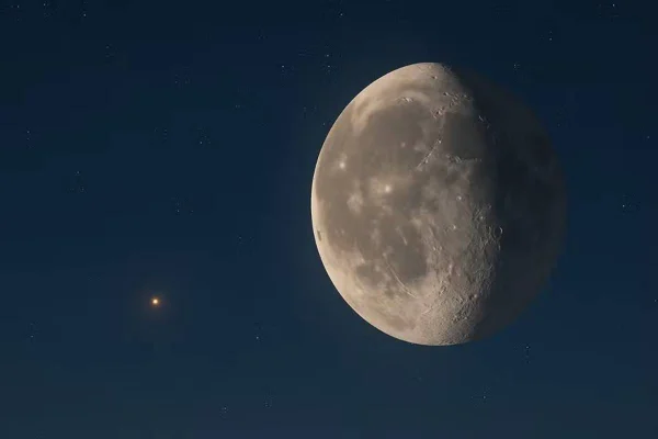 imagem colorida fenomeno lua e marte