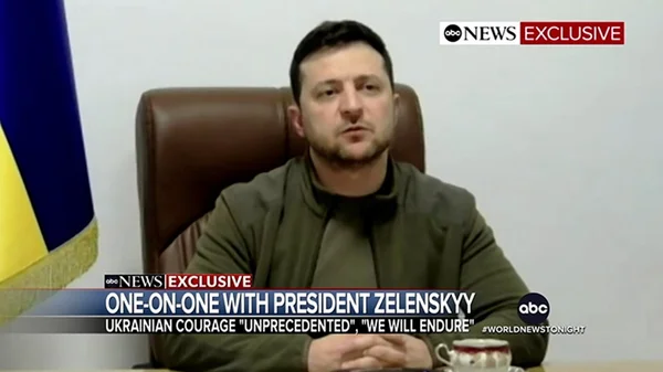 Zelensky dá entrevista para a ABC World News