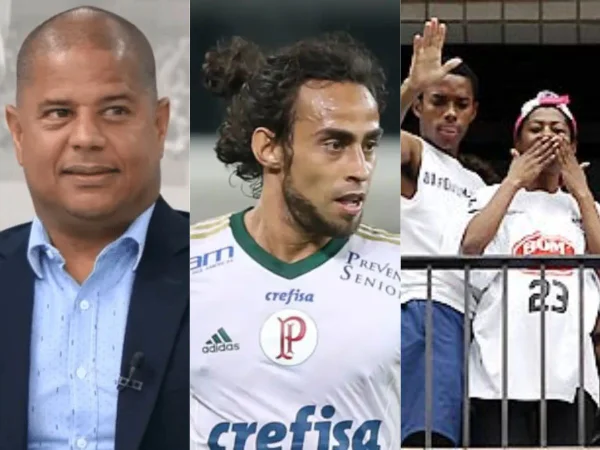 Imagem colorida mostra os ex-jogadores Marcelinho Carioca, Valdivia e Robinho, acompanhado da mãe, todos vítimas de sequestro - Metrópoles