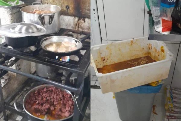 montagem de imagens de cozinha interditada