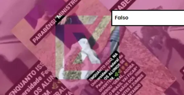 Captura de tela de vídeo de jovens fumando maconha sob a etiqueta de conteúdo falso