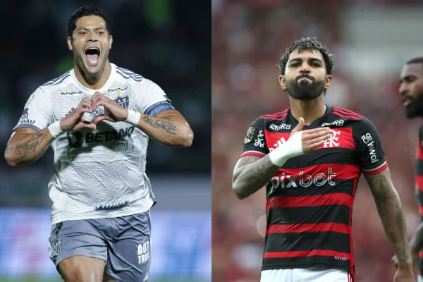 Imagem colorida de Hulk e Gabigol- MEtrópoles