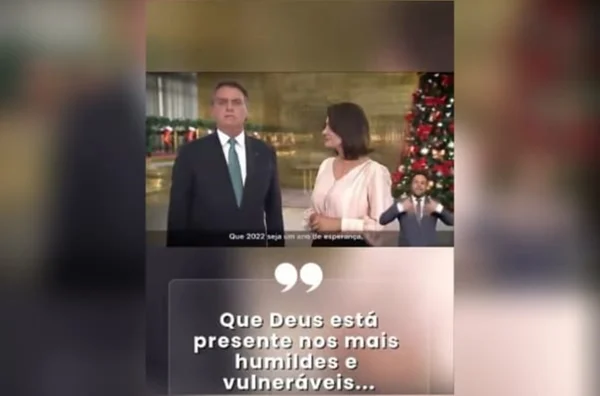 imagem colorida michelle bolsonaro mensagem de natal