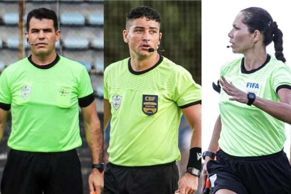 Imagem colorida de trio de arbitragem do DF- Metrópoles