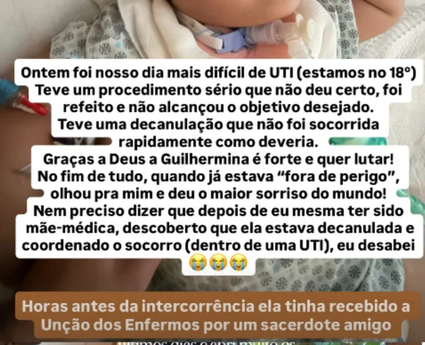 Letícia Cazarré relata complicações com filha internada na UTI: “Desabei” - destaque galeria Letícia Cazarré relata complicações com filha internada na UTI: “Desabei” - destaque galeria
