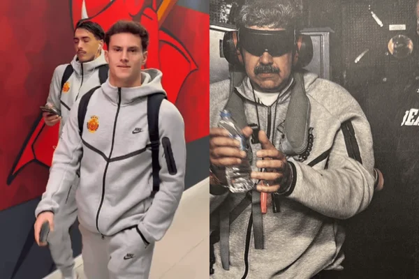 foto com cor. jogadores do mallorca usam moletom de maduro - metrópoles