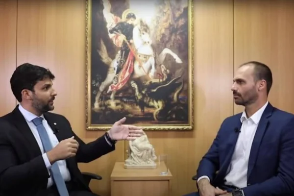 Andre Porciúncula e Eduardo Bolsonaro