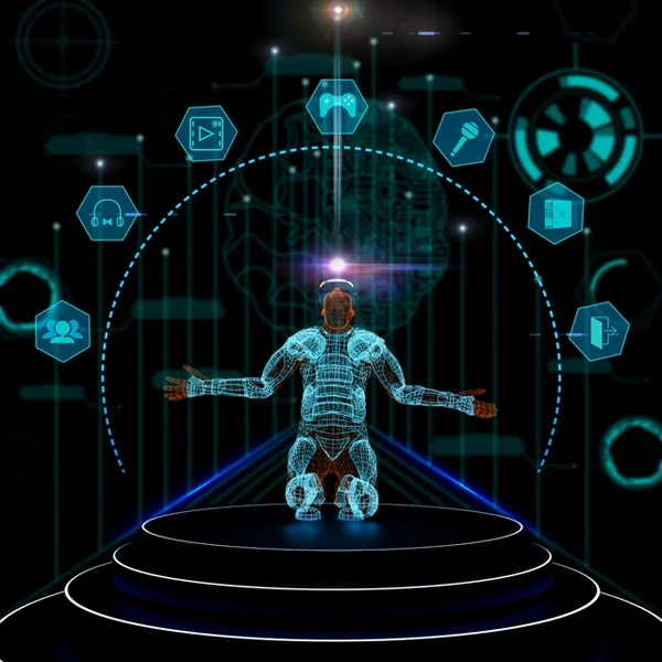 Future digital technology metaverse game and entertainment. future virtual world.