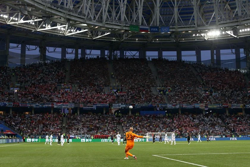 Vista geral do estádio em cobrança de tiro de meta do goleiro Wilfredo Caballero Vista geral do estádio em cobrança de tiro de meta do goleiro Wilfredo Caballero