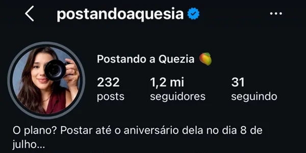 Mulher ganha perfil com 1 milhão de seguidores após surpresa do marido - destaque galeria Mulher ganha perfil com 1 milhão de seguidores após surpresa do marido - destaque galeria