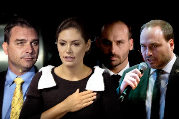 Flavio, Michelle, Eduardo e Carlos Bolsonaro -- Metrópoles