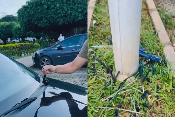 Homem acusa flanelinhas de arrancarem palhetas de carro no DF