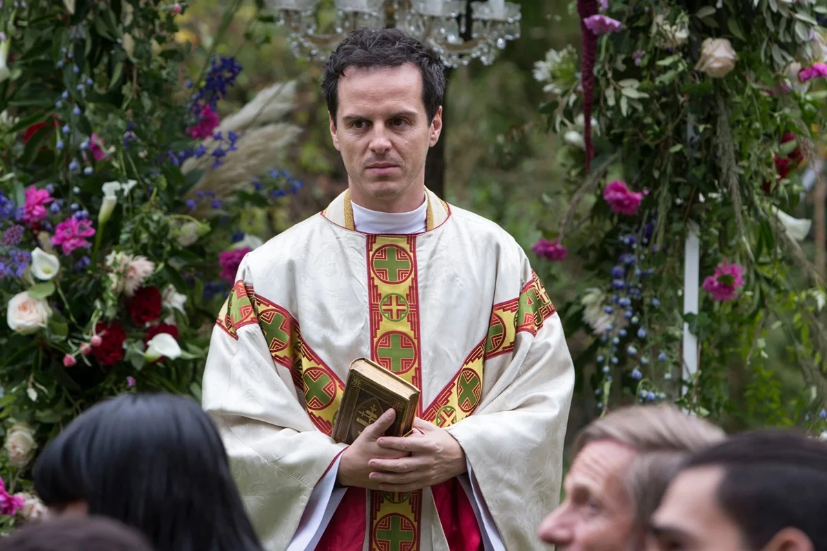 Andrew Scott interpretou o Padre na série Fleabag Andrew Scott interpretou o Padre na série Fleabag
