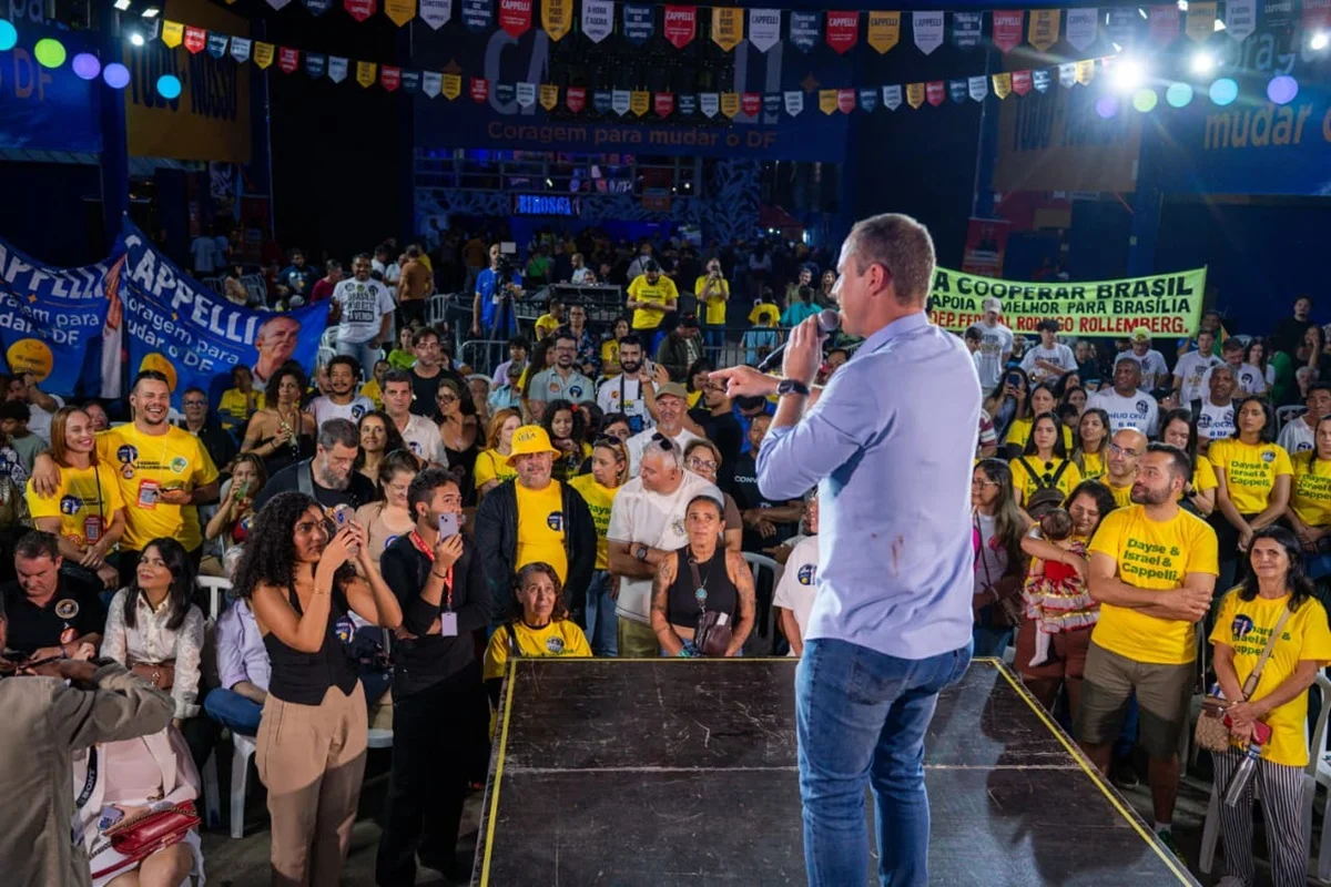 O pré-candidato ao Governo do Distrito Federal, Ricardo Cappelli, discursa durante o evento de lançamento de sua pré-candidatura O pré-candidato ao Governo do Distrito Federal, Ricardo Cappelli, discursa durante o evento de lançamento de sua pré-candidatura