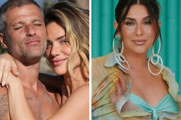 Montagem feita a partir de fotos das redes sociais de Gio Ewbank, Bruno Gagliasso e Fê Paes Leme - Metrópoles