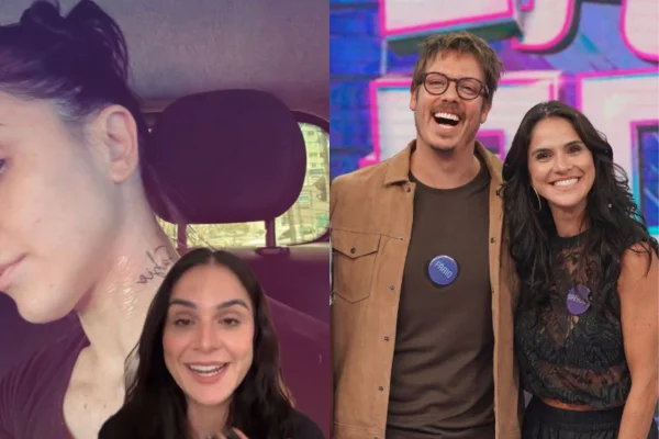 Montagem colorida de Fábio Porchat e Priscila Castello Branco - Metrópoles
