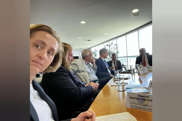 Beatrix Von Storch em reunião com Alexandre de Moraes