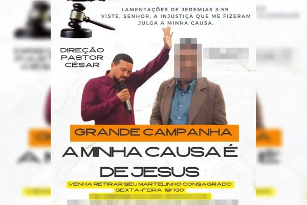 Imagem colorida de folder com ação de pastor