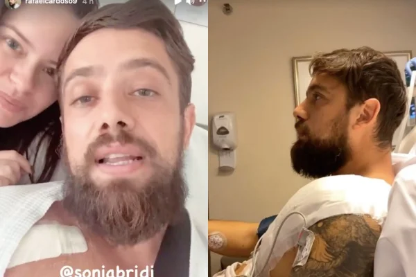 Mariana Bridi mostra Rafael Cardoso após cirurgia: “Não para de comer”