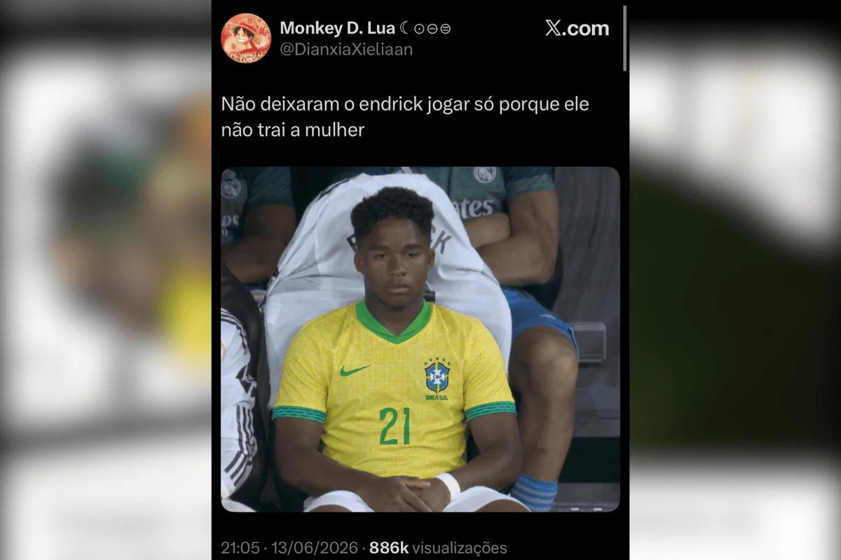 Endrick e Ancelotti viram meme nas redes após estreia na Copa Endrick e Ancelotti viram meme nas redes após estreia na Copa