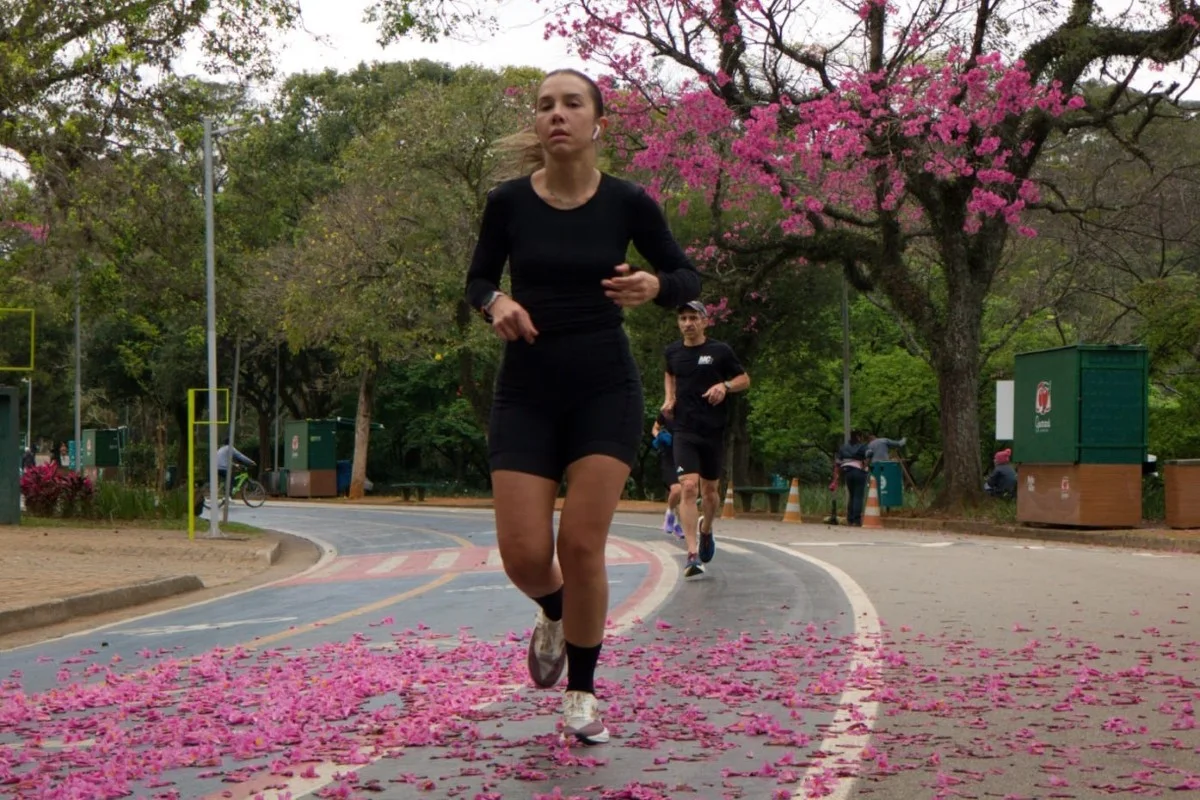 Corredores no Parque Ibirapuera, em São Paulo Corredores no Parque Ibirapuera, em São Paulo