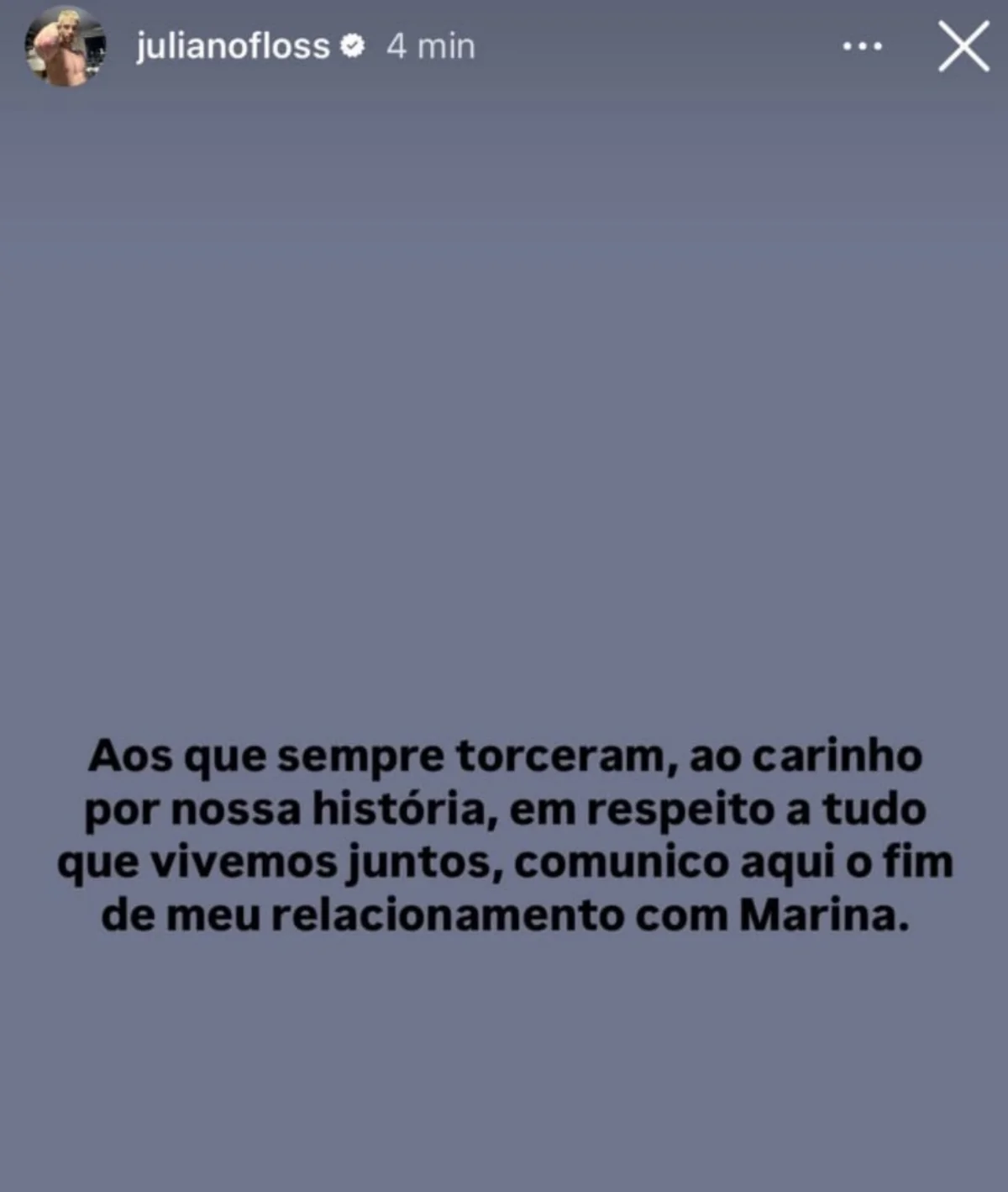 Juliano Floss anuncia fim do relacionamento com Marina Sena Juliano Floss anuncia fim do relacionamento com Marina Sena