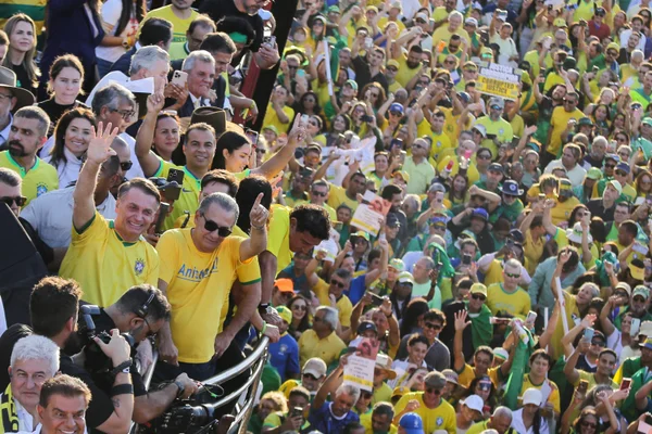 O ex-presidente, Jair Bolsonaro, participa do ato pró-anistia em Brasília - metrópoles