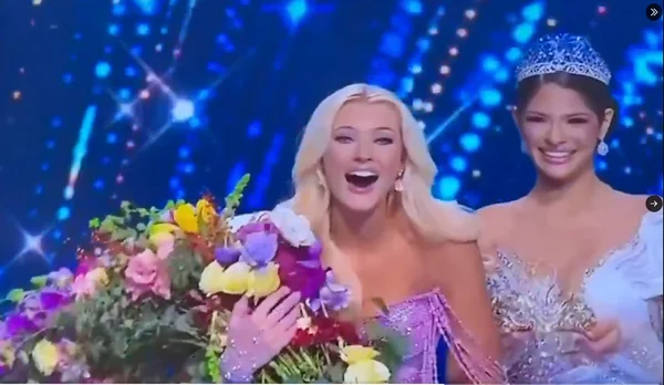 Print colorido da Miss Universo 2024, da Dinamarca