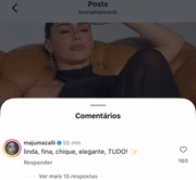 Maju Mazalli rasgou elogios em post compartilhado por Bruna Biancardi no Instagram.