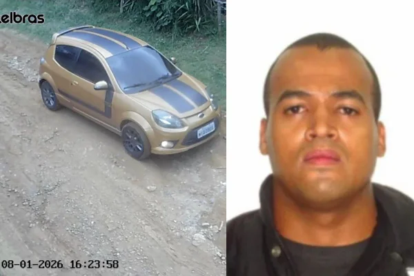 Câmera flagrou carro do PM Fabricio Gomes de Santana, de 40 anos, desaparecido desde a noite da última quarta-feira (7/1) em São Paulo - Metrópoles