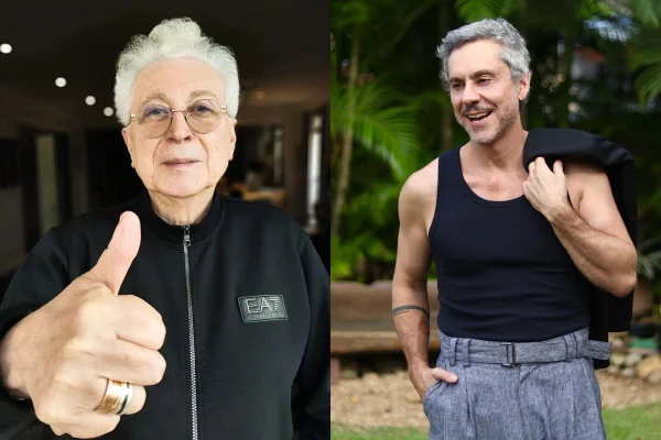 Montagem com fotos de Aguinaldo Silva e Alexandre Nero - Metrópoles