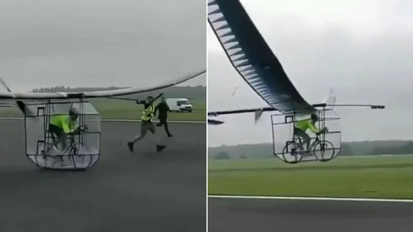 Vídeo: ciclista viraliza após criar “bicicleta voadora”