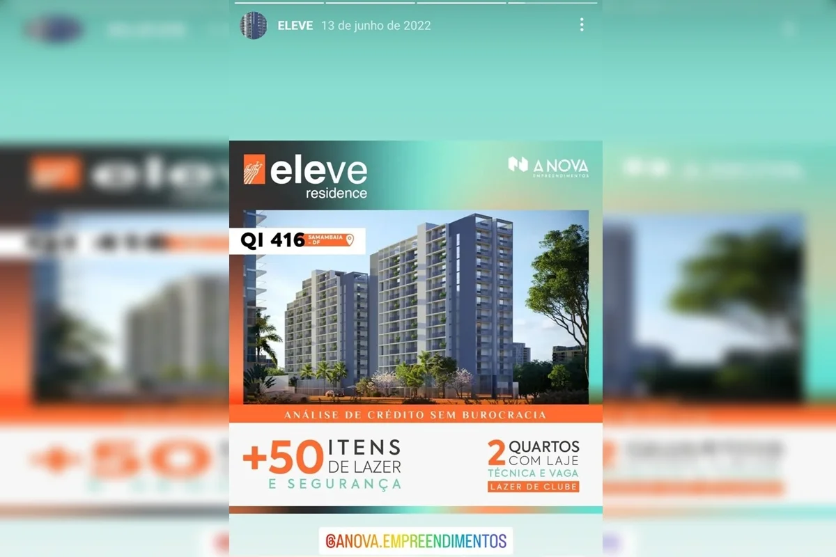 A Anova divulgava os empreendimentos nas redes sociais A Anova divulgava os empreendimentos nas redes sociais