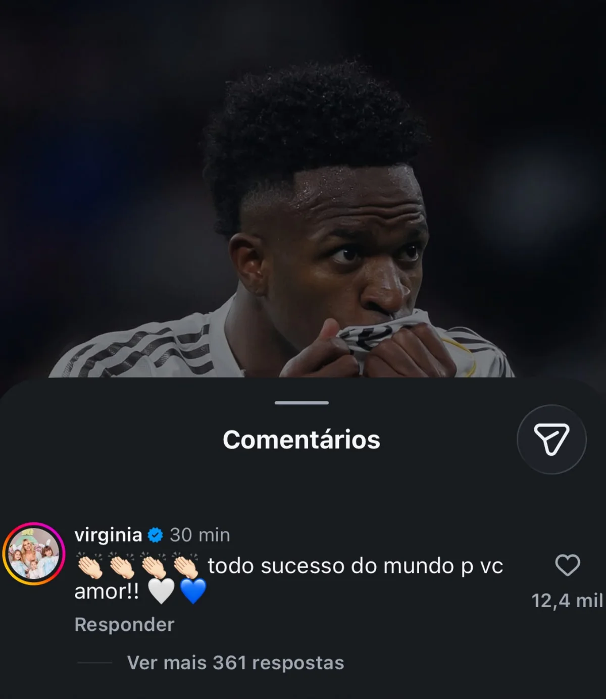 Comentário de Virginia em post de Vini Jr. Comentário de Virginia em post de Vini Jr.
