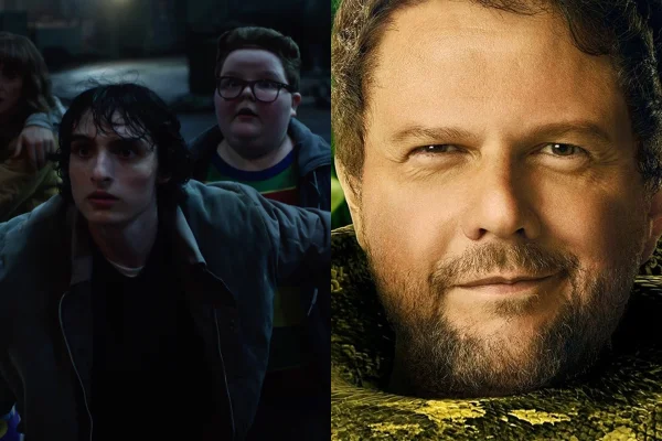 Montagem de imagens com cenas de Stranger Things (à esquerda) e Anaconda - Metrópoles