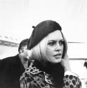 28th November 1967:  French Film Actress, pop singer, and sex-symbol Brigitte Bardot arrives at London's Heathrow Airport.  (Photo by Stroud/Express/Getty Images)