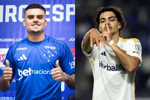 Gabriel Pec, do Cruzeiro, e Matheus Nascimento, do Grêmio