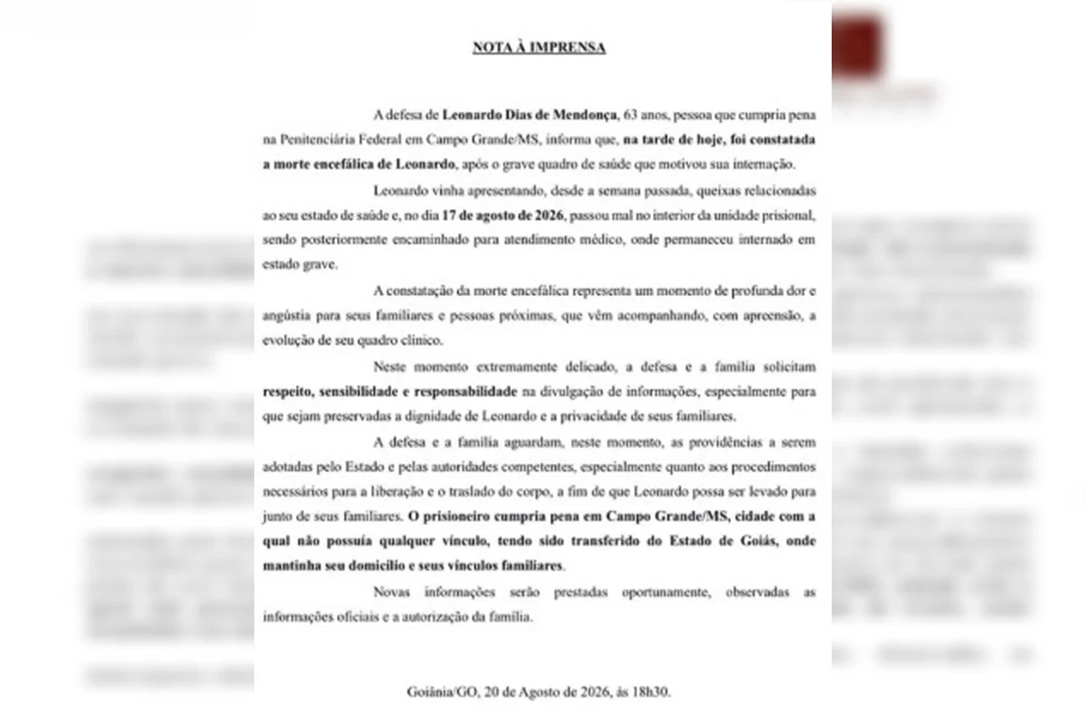 Nota da defesa de Leonardo Dias Nota da defesa de Leonardo Dias