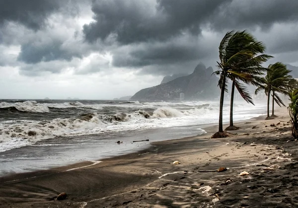 Tempestade com vendaval em praia - Metrópoles