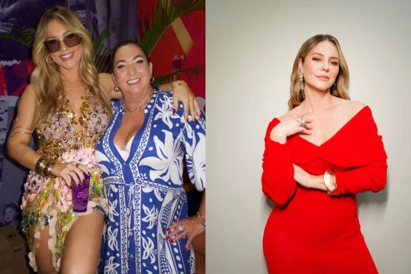 montagem colorida fotos de Virginia e mãe e Paolla Oliveira