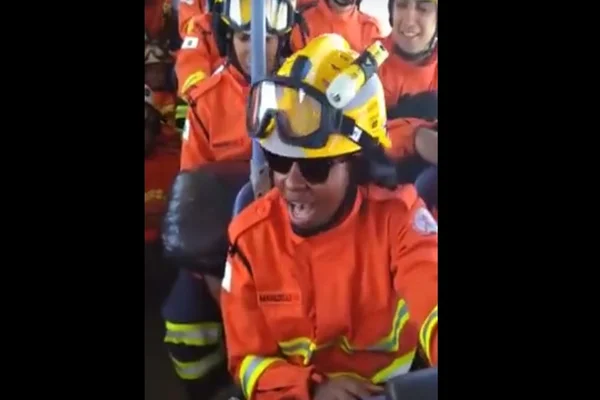 DF: vídeo mostra bombeira que morreu “puxando” grito de guerra militar