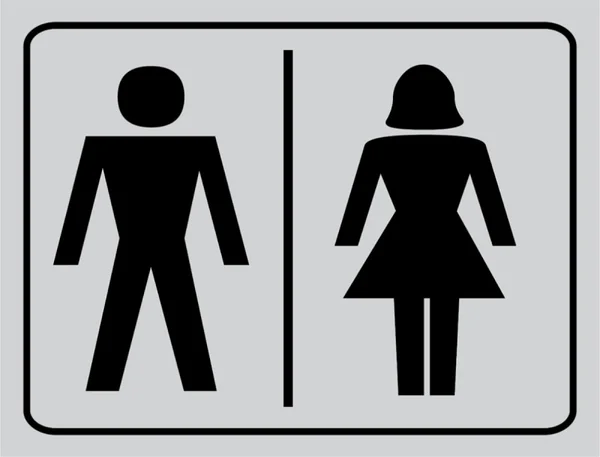 imagem de placa de banheiro com símbolos feminino e masculino