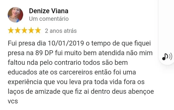 Ex-detenta faz elogio sobre delegacia onde ficou por 30 dias, em São Paulo
