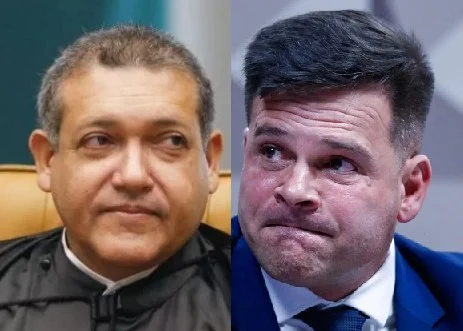 Montagem com fotos coloridas do ministro do STF Nunes Marques e do ex-diretor da PRF Silvinei Vasques - Metrópoles