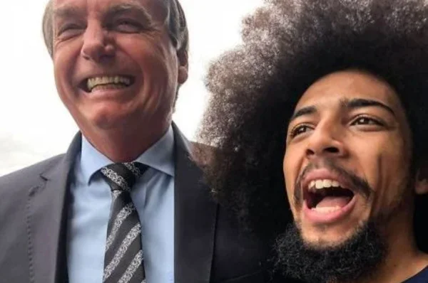 Maicon e Bolsonaro durante foto no alvorada